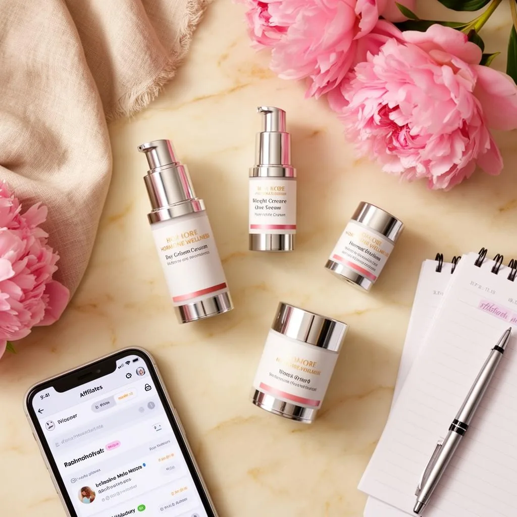 Wellness creator recording content about hormone health on her phone