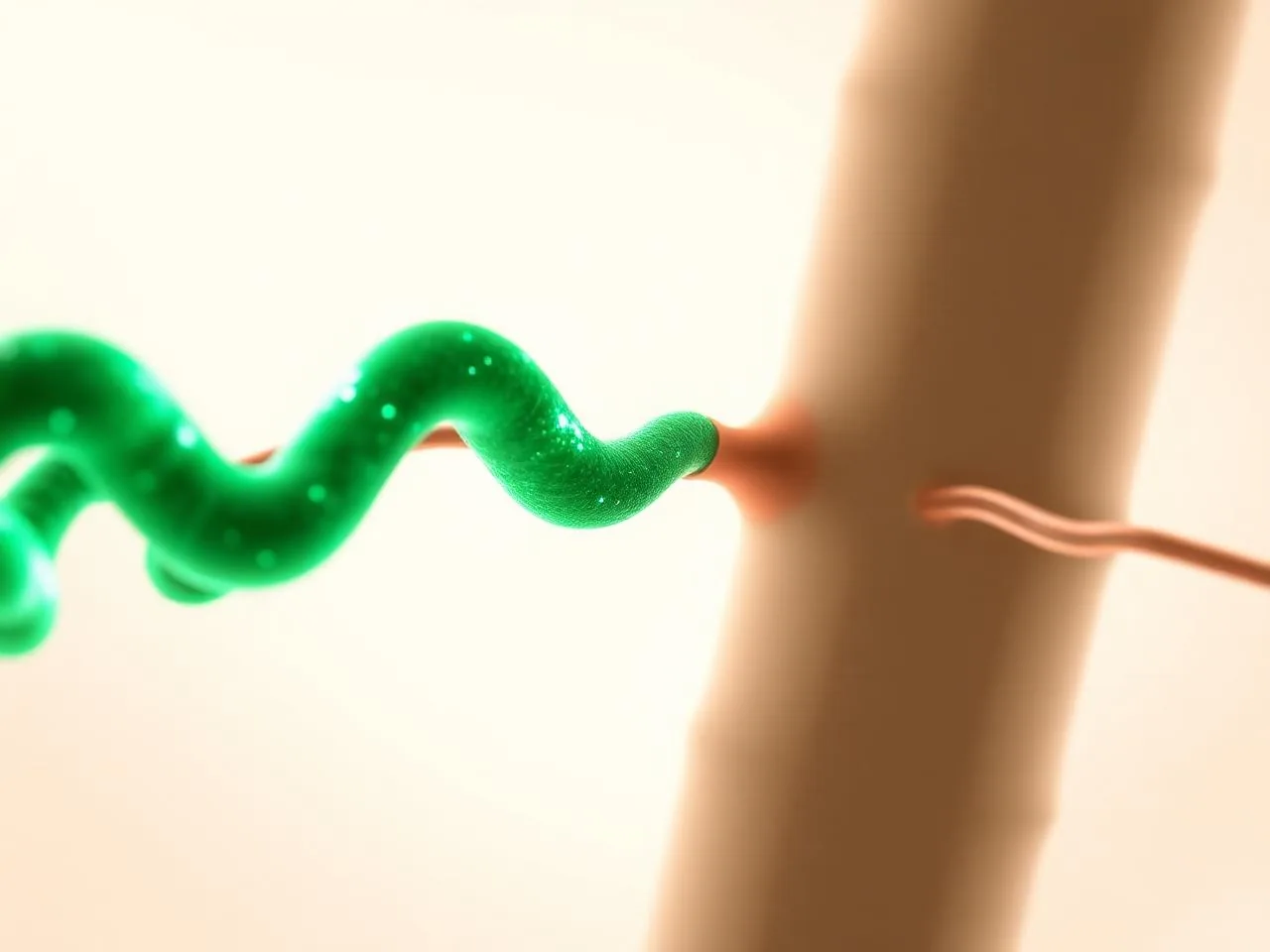 Illustration of a peptide binding to a receptor on a cell surface